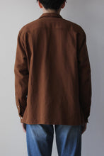 Load image into Gallery viewer, L/S OPEN COLLAR SHIRT GVLP / BROWN SOLID TRIPLE YARN [40%OFF]