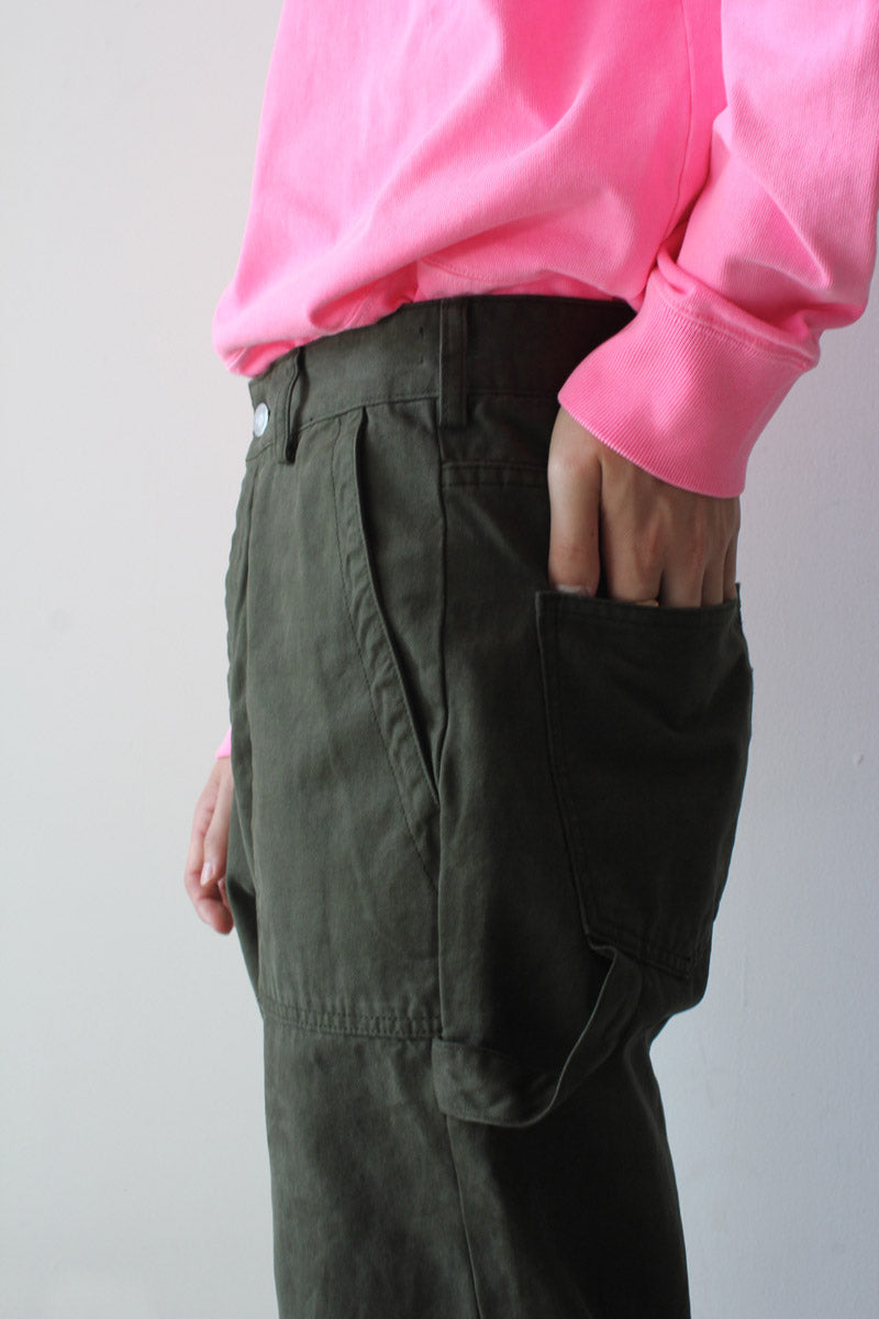 TROUSERS WORKWEAR STONE WASHED / DARK GREEN [60%OFF]