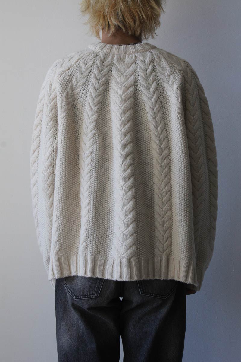 CABLE SWEATER / BONE WHITE WOOL [60% OFF]