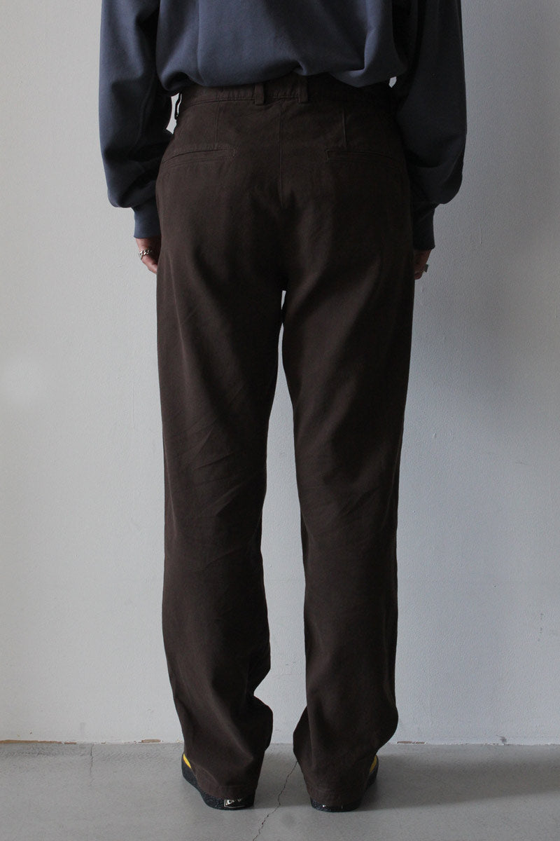KEEP TROUSERS / BROWN BRUSHED TWILL [60% OFF]
