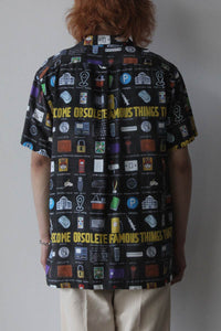 NOTCH SS OBSOLETE SHIRT / BLACK AND MULTI [30%OFF]