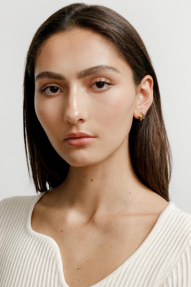 SMALL DIANA STUDS / 14K GOLD PLATED BRONZE [30%OFF]