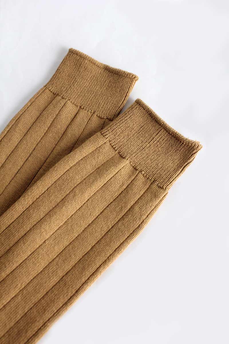 COMFORT COTTON RIB HI-SOCKS / CARAMEL 