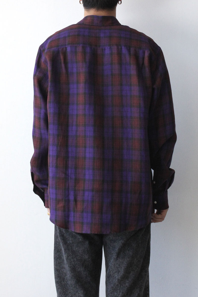 SHIRT NON-BINARY LINEN / PURPLE CHECK [70%OFF]