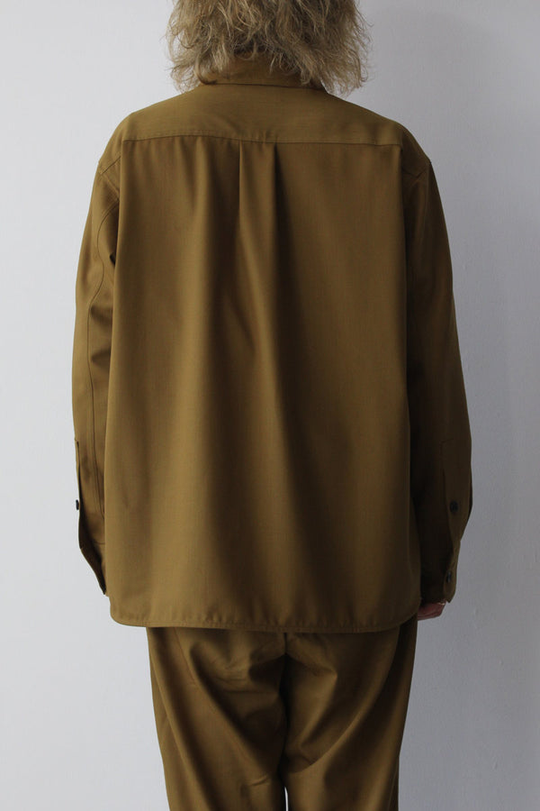 STOCK NEW CLASSIC SHIRT TROPICAL WOOL GABARDINE / PLANTATION