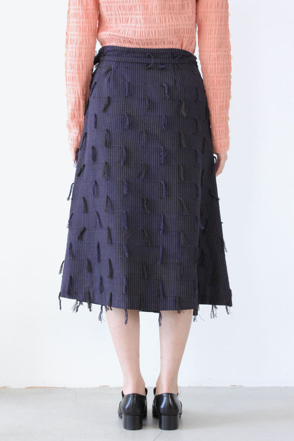 JETTY WRAP SKIRT / TWO TONE FRINGE [90%OFF]