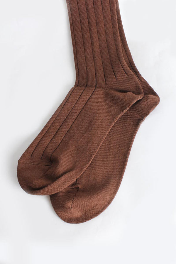 COMFORT COTTON RIB HI-SOCKS / COCOA