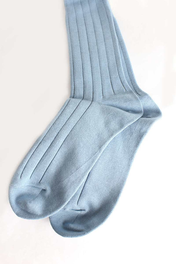 COMFORT COTTON RIB HI-SOCKS / DUSTY BLUE