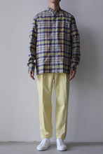 Load image into Gallery viewer, L/S MADRAS CHECK STAND COLLAR SHIRT / NAVY YELLOW [50%OFF]