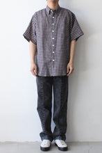 Load image into Gallery viewer, OVERSIZED SS LINEN CHECK SHIRT / RED, NAVY AND CREAM [30%OFF]