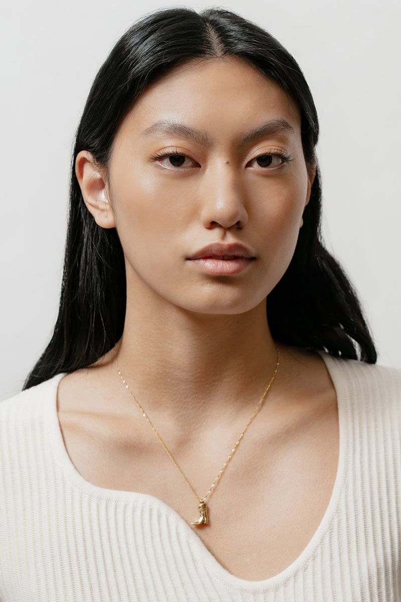 COWBOY BOOT NECKLACE / 14K GOLD PLATED BRONZE [30%OFF]