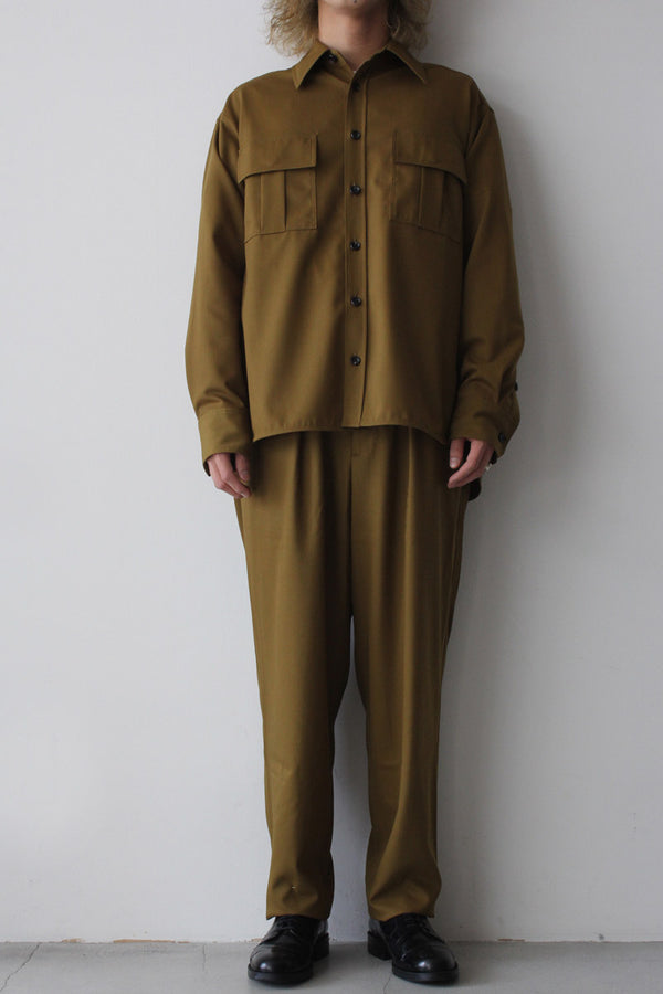 STOCK NEW CLASSIC SHIRT TROPICAL WOOL GABARDINE / PLANTATION