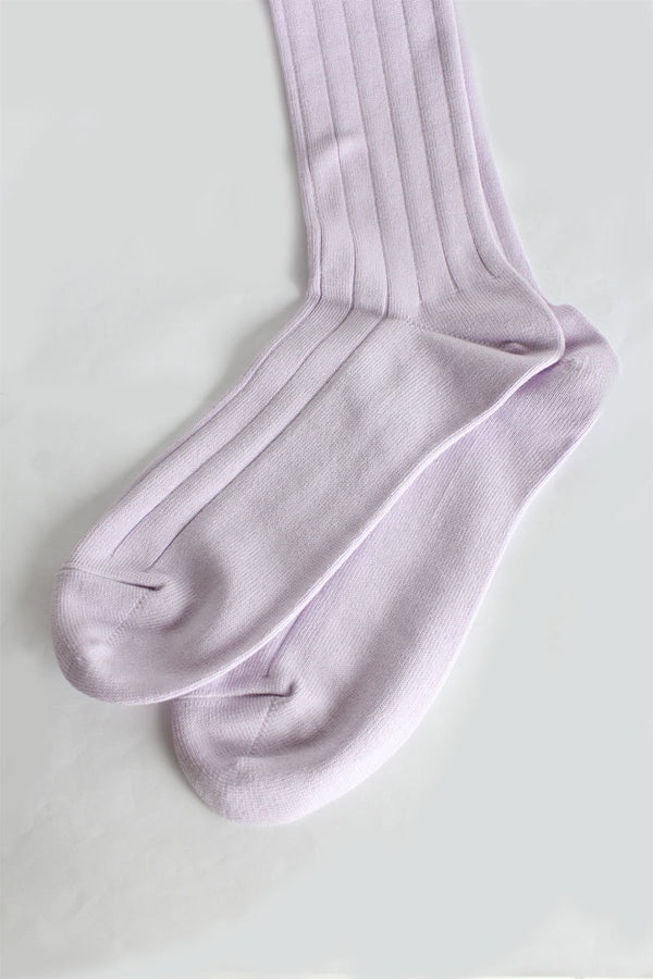 COMFORT COTTON RIB HI-SOCKS / LAVENDER