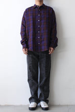 Load image into Gallery viewer, SHIRT NON-BINARY LINEN / PURPLE CHECK [20%OFF]