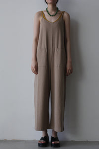 LUISA JUMPSUIT WITH FRONT POCKETS / BROWN [20%OFF]