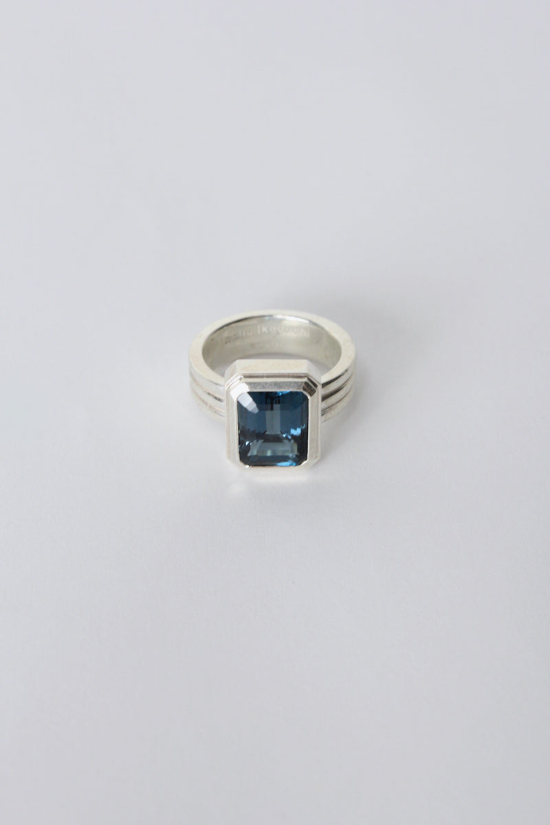RING NO.607 / SILVER 925/LONDON BLUETOPAZ