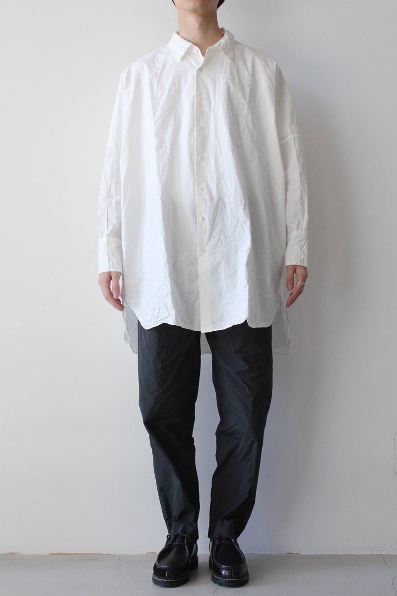 CASEY CASEY | BASIC PANTS SWING / BLACK ナイロンリラックスパンツ