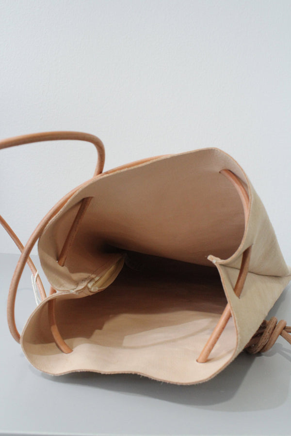 CALF DRAWSTRING BAG 2ND(M) / NATURAL