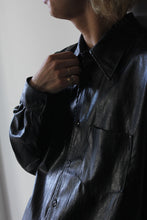 Load image into Gallery viewer, COCO 70S SHIRT / CAGEIAN BLACK FAKE LEATHER