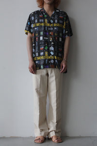 SHIRT NOTCH SS OBSOLETE / BLACK AND MULTI [30%OFF]