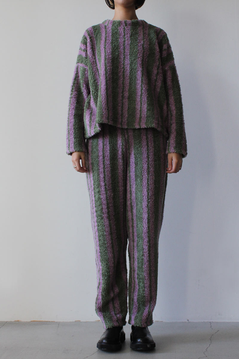 HANNES - FURRY STRIPED PANTS / STRIPES [70%OFF]
