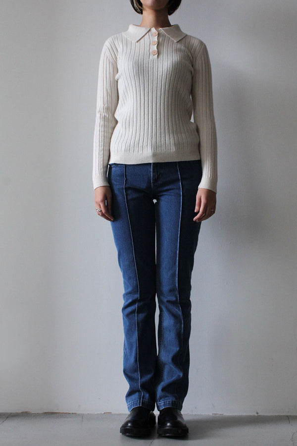 LILY - KNITTED POLO / BEIGE [70%OFF]