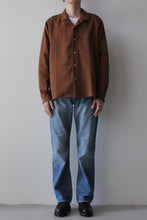 Load image into Gallery viewer, L/S OPEN COLLAR SHIRT GVLP / BROWN SOLID TRIPLE YARN [50%OFF]