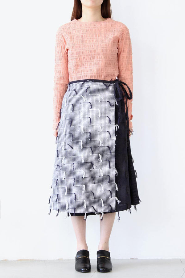 JETTY WRAP SKIRT / TWO TONE FRINGE [90%OFF]
