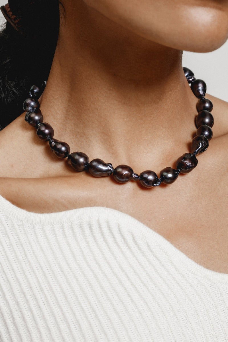 SUKI BLACK PEARL NECKLACE / STERLING SILVER [30%OFF]