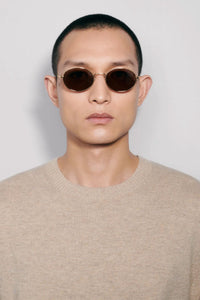 OVAL SUNGLASSES / SOFT GOLD/BROWN