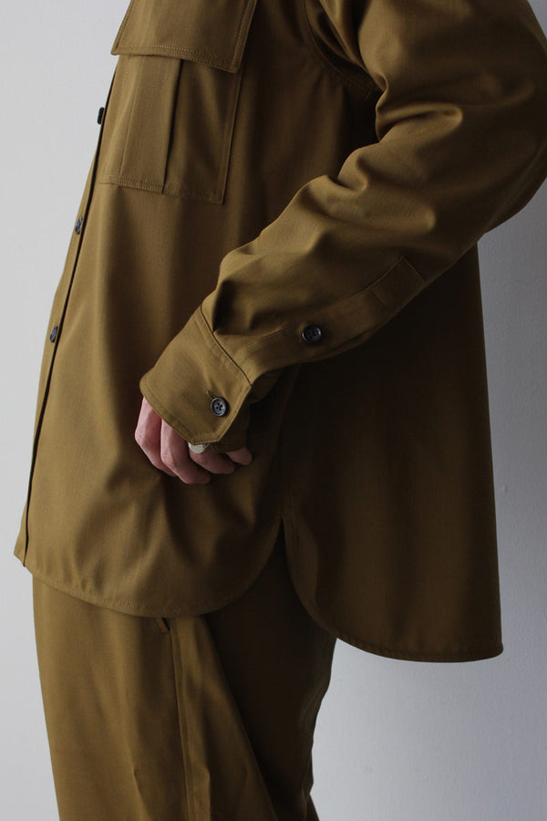 STOCK NEW CLASSIC SHIRT TROPICAL WOOL GABARDINE / PLANTATION