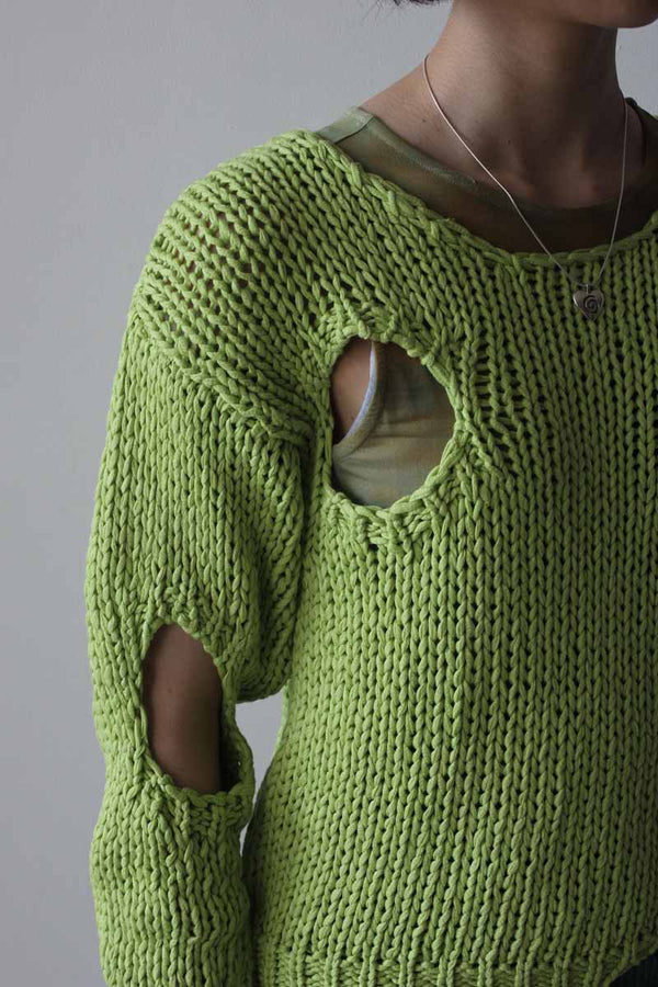RENZO KNIT SWEATER / PASTEL LIME [40% OFF]