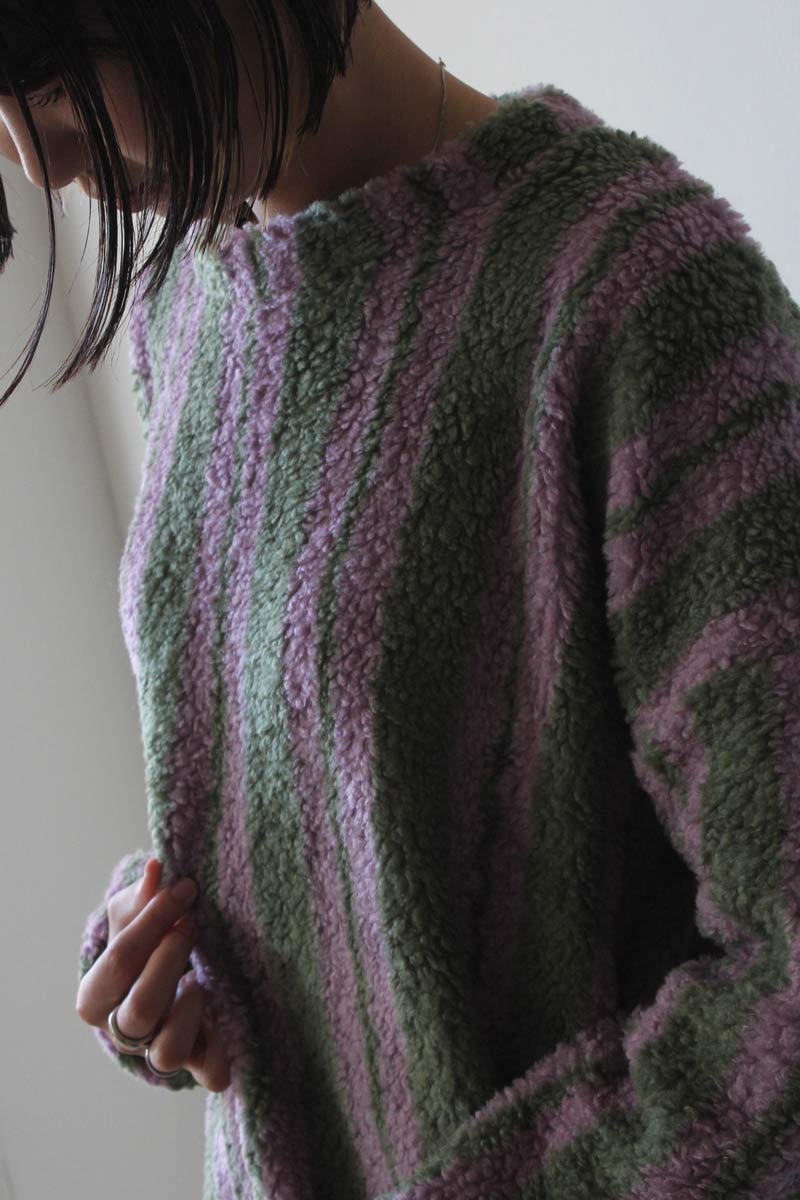 WALTER - FURRY STRIPED SWEATSHIRT / STRIPES [70%OFF]