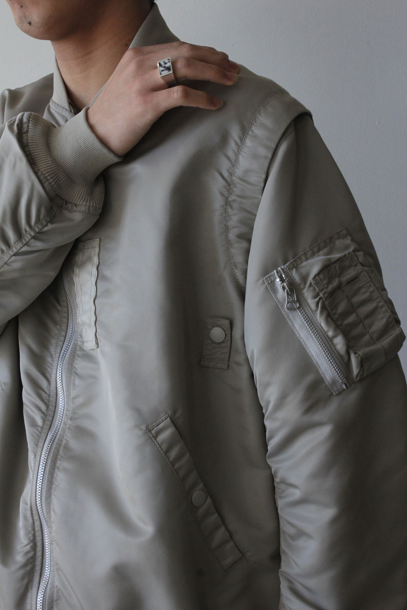 DETACHABLE SLEEVE MA-1 / LIGHT GRAY [50%OFF]