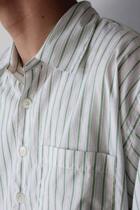 OVERSIZED SS STRIPE SHIRT / WHITE,GREEN AND PINK [20%OFF]