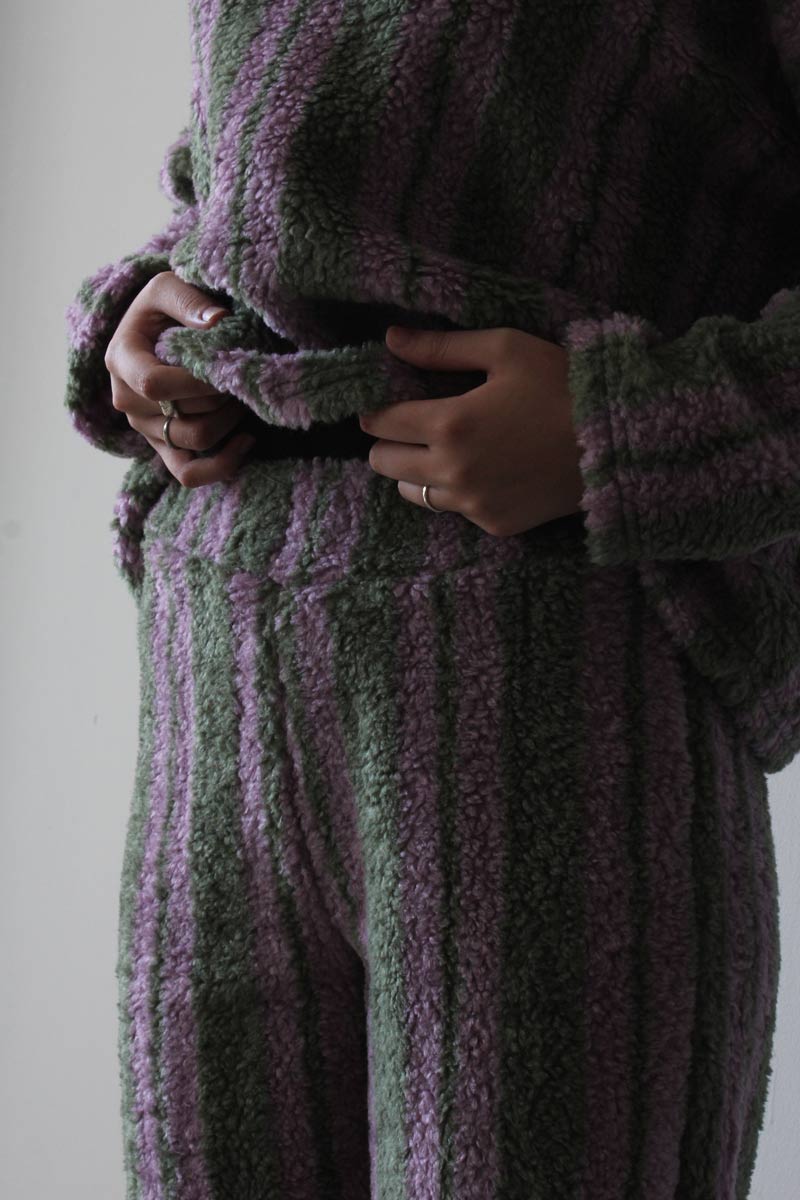 HANNES - FURRY STRIPED PANTS / STRIPES [70%OFF]