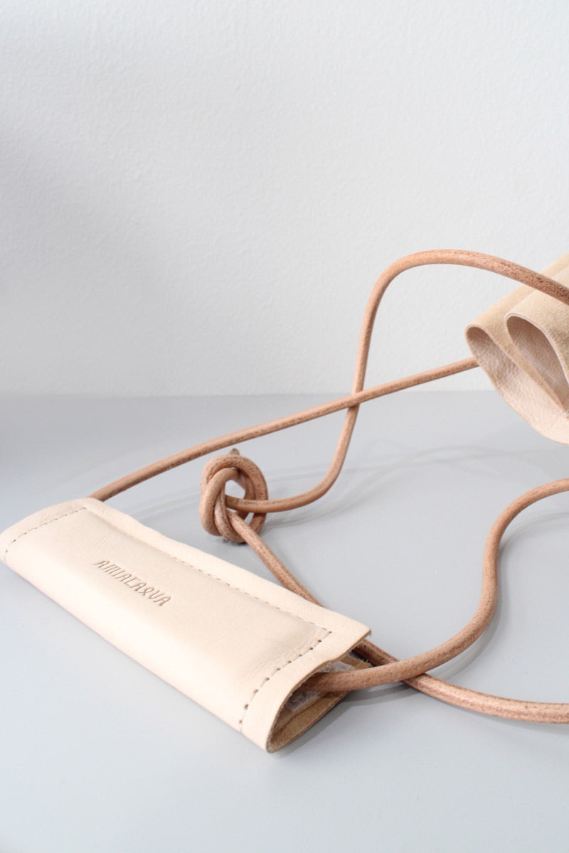 CALF DRAWSTRING BAG 2ND(M) / NATURAL