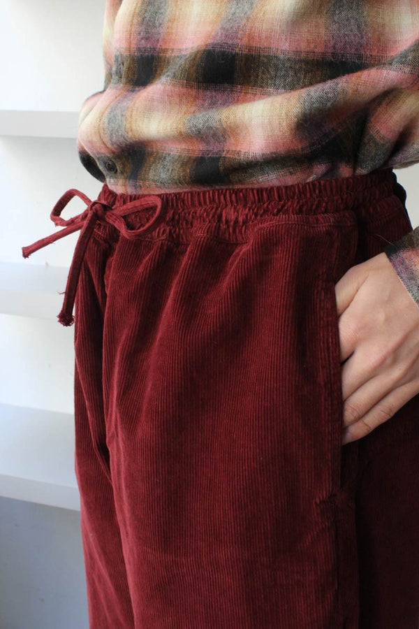 ALVA SKATE COTTON CORD TROUSERS / BURGUNDY [80%OFF]