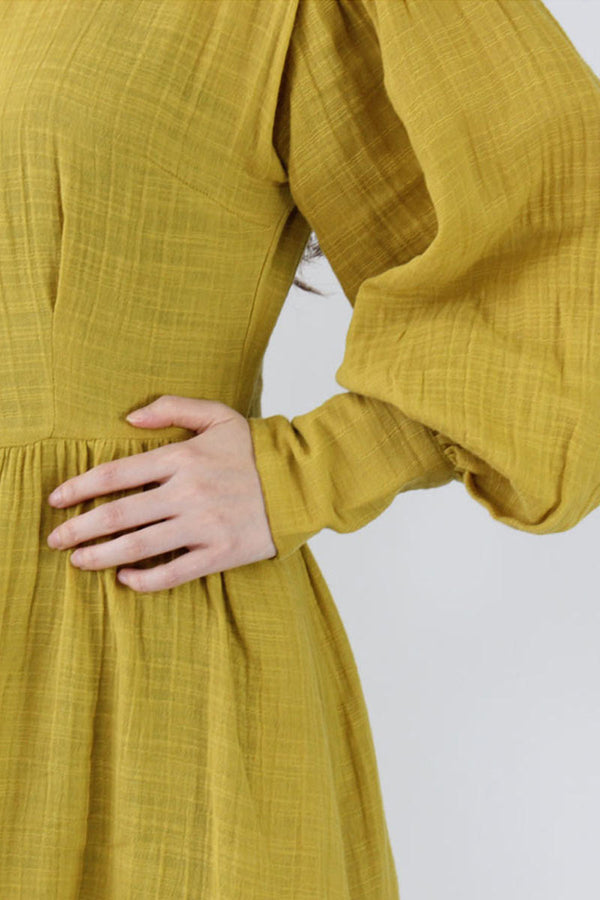 HELEN DRESS / MUSTARD [50%OFF]