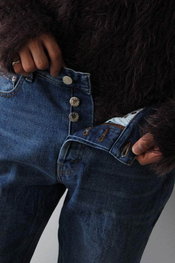STRAIGHT CUT JEANS / BLUE CREASE [50%OFF]
