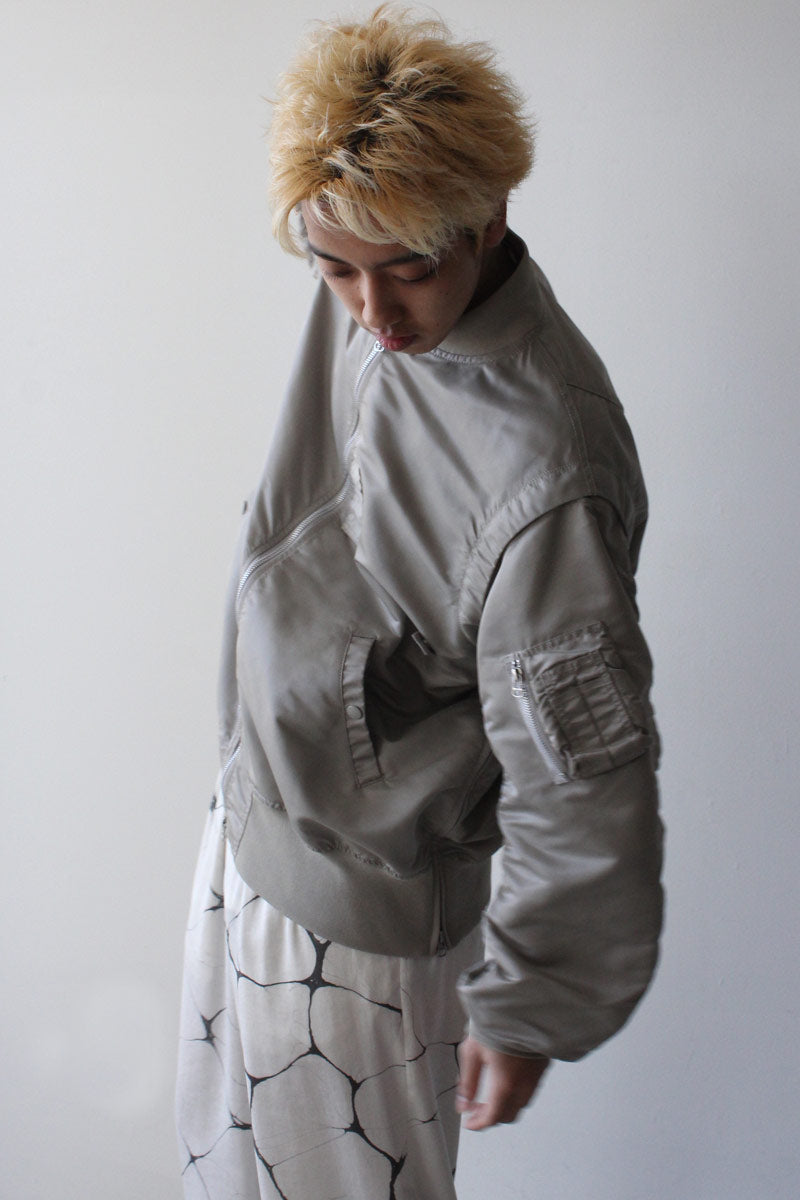 08SIRCUS | DETACHABLE SLEEVE MA-1 / LIGHT GRAY ミリタリー 