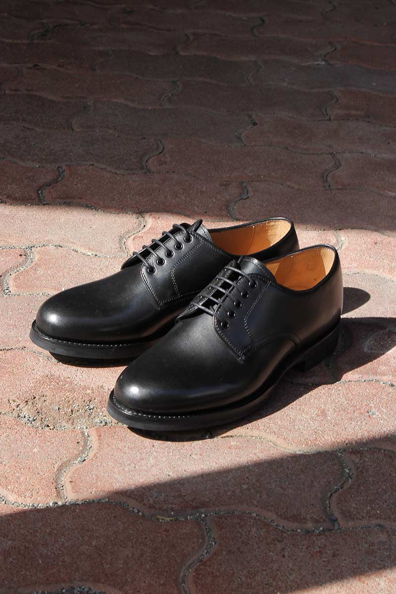 HARROGATE ARCHWAY PLAIN TOE SHOES / BLACK プレーントゥレザーシューズ STOCK