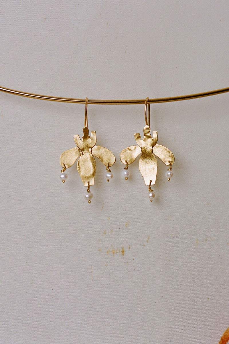 VUELO EARRINGS / GOLD PLATED SILVER 