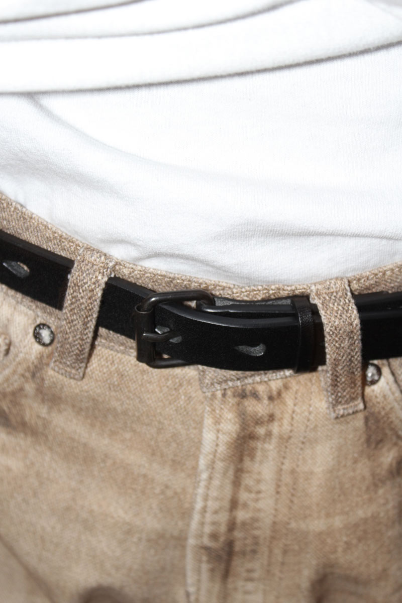 COMES LEATHER BELT / BLACK/BLACK
