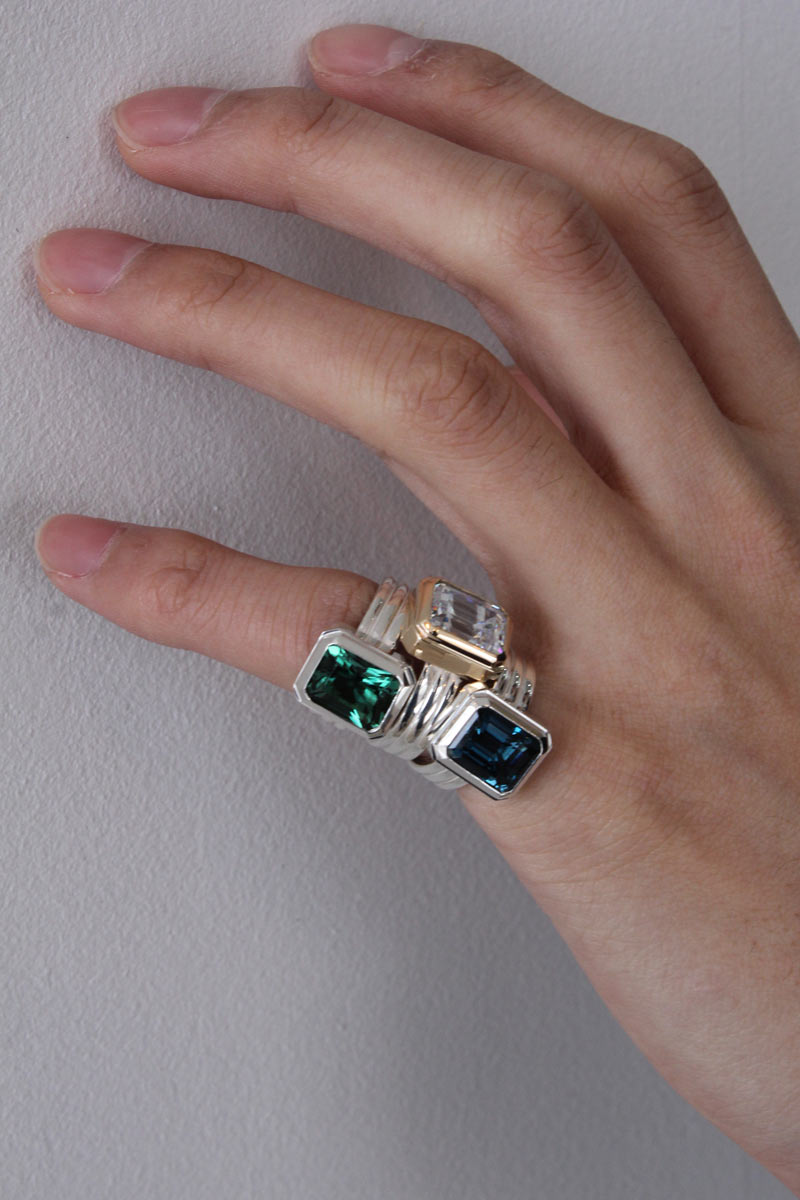 RING NO.607 / SILVER 925/LONDON BLUETOPAZ