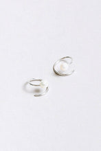 Load image into Gallery viewer, WHITE PEARL SWIRL EARRINGS	/ STERLING SILVER