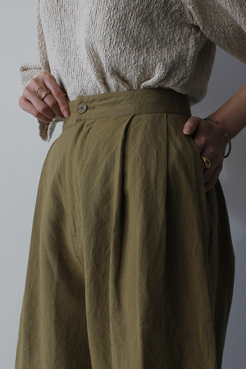 PLEATED TROUSER / LICHEN [80%OFF]