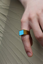 Load image into Gallery viewer, STONE SIGNET RING / TURQUOISE / BRASS