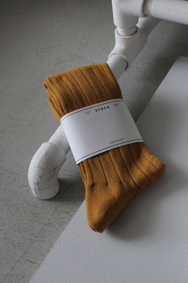 COMFORT COTTON RIB HI-SOCKS / MUSTARD