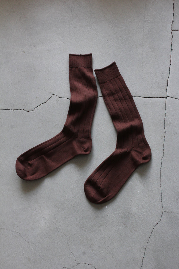COMFORT COTTON RIB HI-SOCKS / COCOA